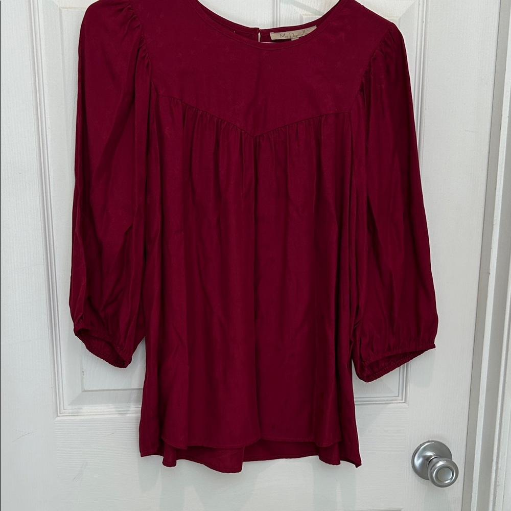 Chic Burgundy Women's Blouse